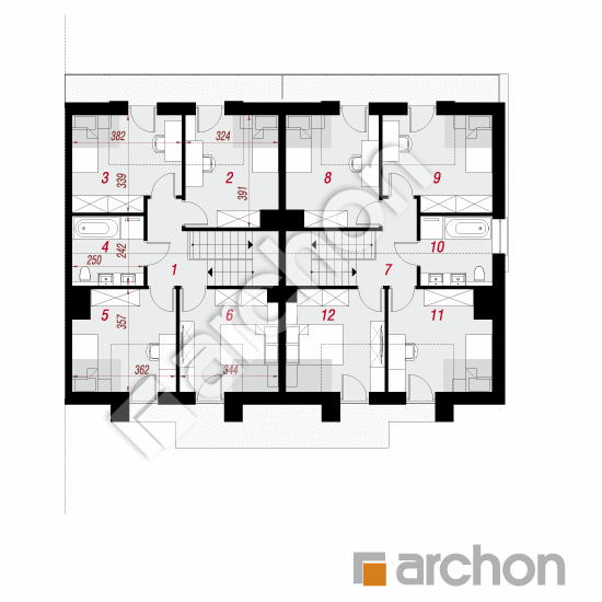 Проект дома ARCHON+ Дом в клематисах 27 (Р2Б) План мансандри