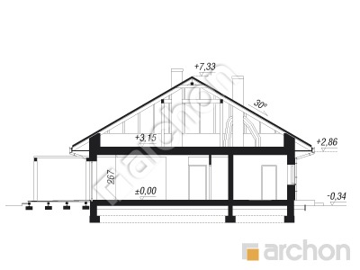 Проєкт будинку ARCHON+ Будинок в бузку 8 (Г) Розріз будинку