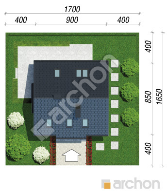 Проєкт будинку ARCHON+ Будинок в брусниці 4 Ситуація