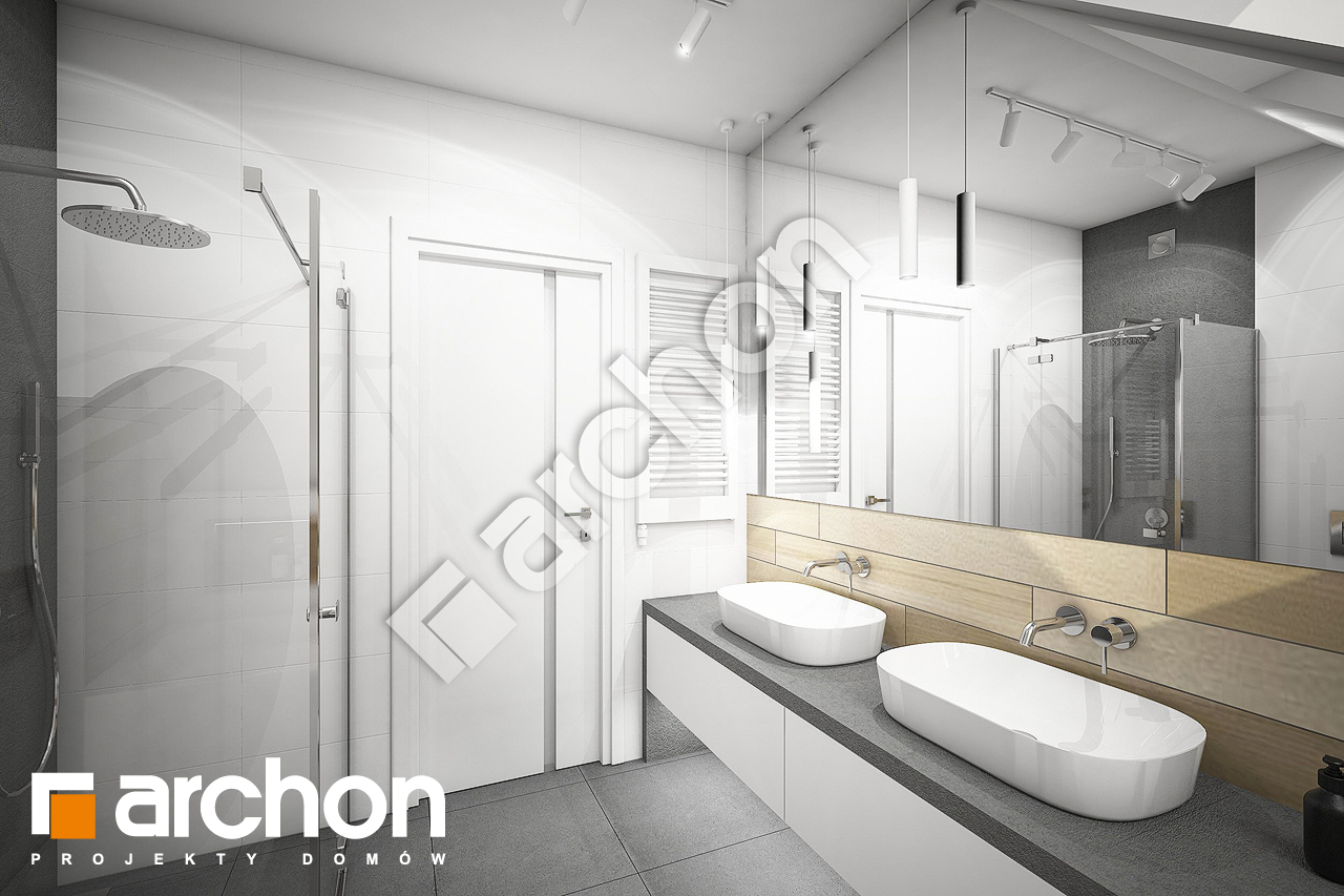 Проект будинку ARCHON+ Будинок у гвоздиках 3 візуалізація ванни (візуалізація 3 від 2)