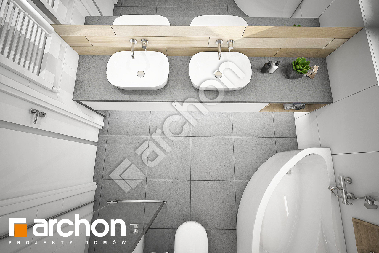 Проект будинку ARCHON+ Будинок у гвоздиках 3 візуалізація ванни (візуалізація 3 від 4)