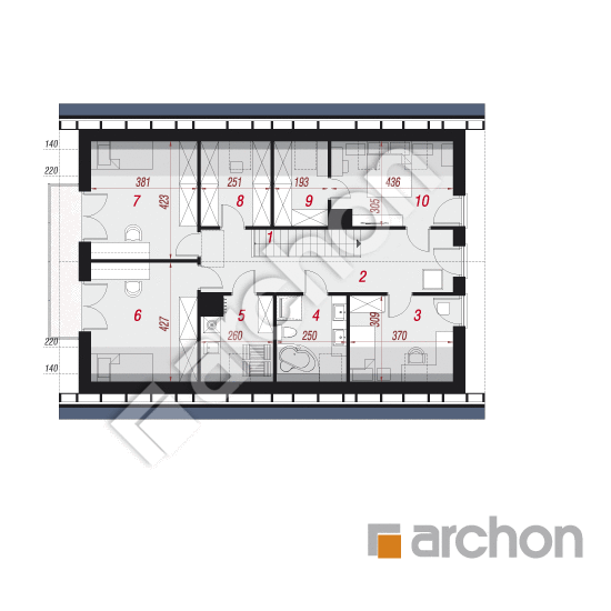 Проект будинку ARCHON+ Будинок у гвоздиках 3 План мансандри
