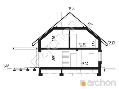 Проект дома ARCHON+ Дом в гвоздиках 3 Розріз будинку