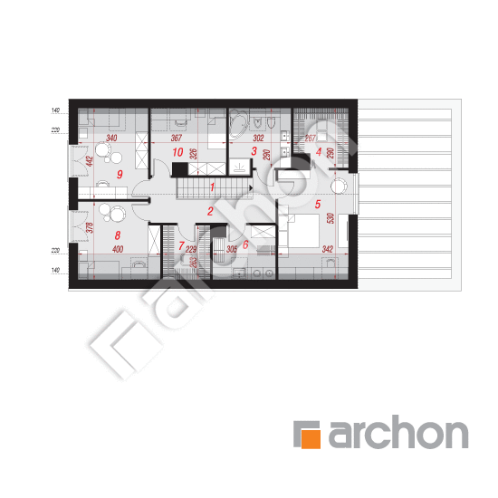 Проект дома ARCHON+ Дом в изопируме 5 (Н) План мансандри