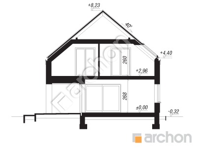 Проект дома ARCHON+ Дом в изопируме 5 (Н) Розріз будинку