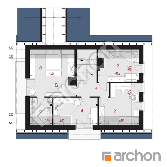 Проект будинку ARCHON+ Будинок в люцерні 11 План мансандри