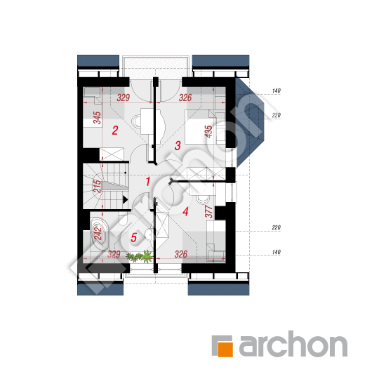 Проект будинку ARCHON+ Будинок в ясменнику вер.2 План мансандри