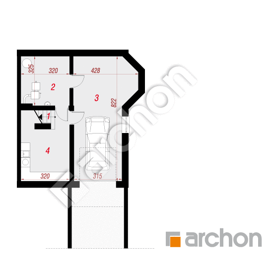 Проект будинку ARCHON+ Будинок в ясменнику вер.2 План підвалу