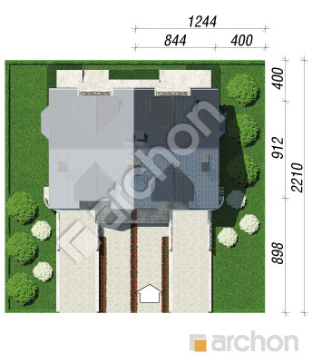 Проєкт будинку ARCHON+ Будинок в ясменнику вер.2 Ситуація