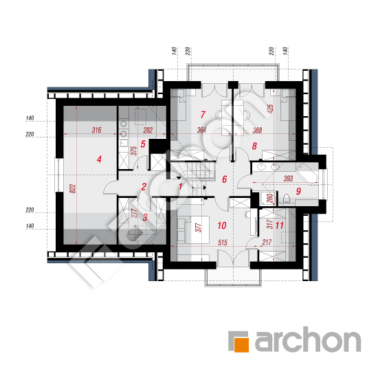Проект будинку ARCHON+ Будинок в абрикосах 2 (Г2) План мансандри