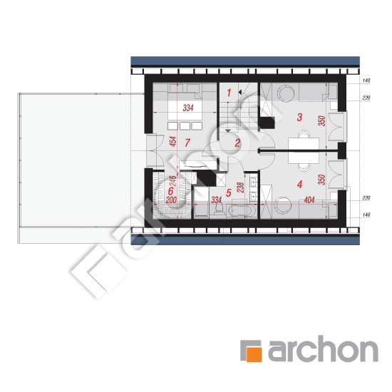 Проект дома ARCHON+ Дом в хлорофитуме 19 (Г2П) План мансандри