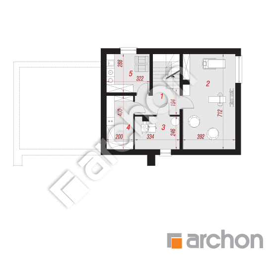 Проект будинку ARCHON+ Будинок в хлорофітумі 19 (Г2П) План підвалу
