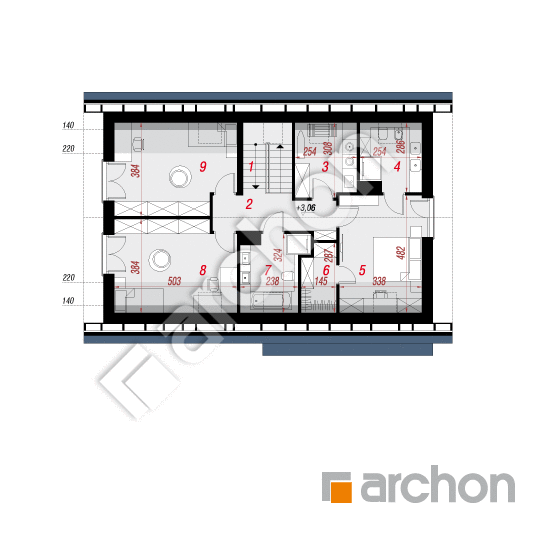 Проект будинку ARCHON+ Будинок в багатоквітах План мансандри