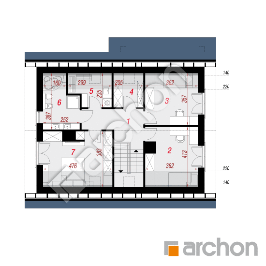 Проект дома ARCHON+ Дом в малиновках 4 (Т) План мансандри