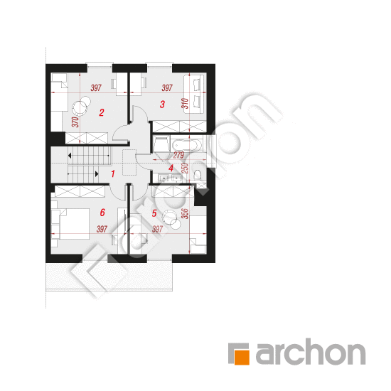 Проект будинку ARCHON+ Будинок в нарцисах 5 (Б) План мансандри