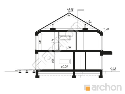 Проект дома ARCHON+ Дом в нарциссах 5 (Б) Розріз будинку