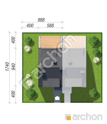 Проєкт будинку ARCHON+ Будинок в полині 5 (Б) Ситуація