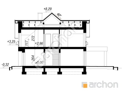 Проєкт будинку ARCHON+ Будинок в комміфорах 12 Розріз будинку