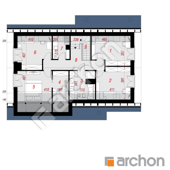 Проект будинку ARCHON+ Будинок в яблонках 12 (Г2) План мансандри
