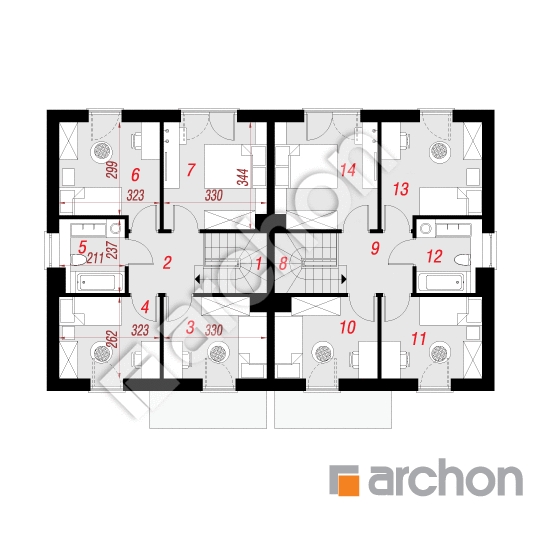 Проект дома ARCHON+ Дом в аркадиях 4 (Р2) План першого поверху
