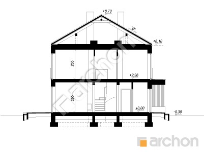 Проєкт будинку ARCHON+ Будинок в аркадіях 4 (Р2) Розріз будинку