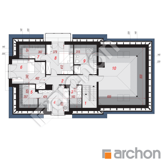 Проект будинку ARCHON+ Будинок в сливах (Г2П) План мансандри