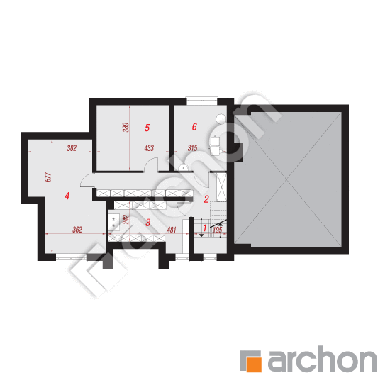 Проект будинку ARCHON+ Будинок в сливах (Г2П) План підвалу