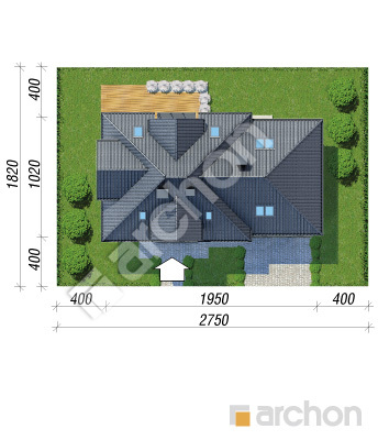 Проєкт будинку ARCHON+ Будинок в сливах (Г2П) Ситуація