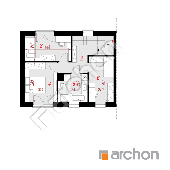 Проект будинку ARCHON+ Будинок в самшиті 2 (ГБ) План мансандри