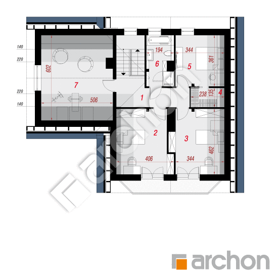 Проект дома ARCHON+ Дом на поляне 3 (П) План мансандри