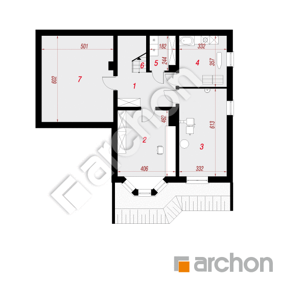 Проект будинку ARCHON+ Будинок на поляні 3 (П) План підвалу