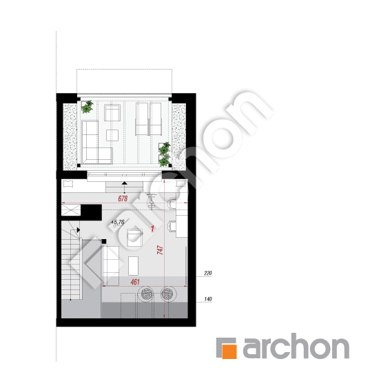 Проект дома ARCHON+ Дом в халезиях 10 (Р2Б) План мансандри