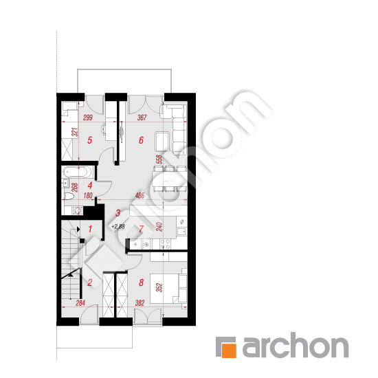 Проект будинку ARCHON+ Будинок в халезіях 10 (Р2Б) План першого поверху