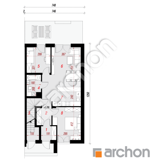 Проект дома ARCHON+ Дом в халезиях 10 (Р2Б) План першого поверху