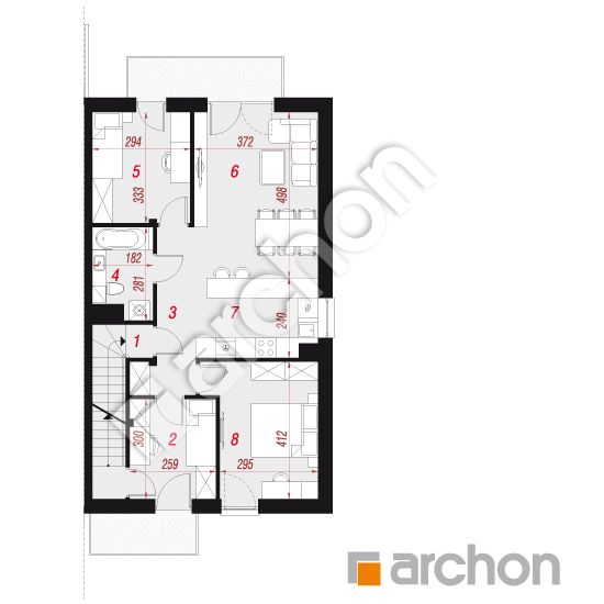 Проект будинку ARCHON+ Будинок в фіалках 2 (Р2Б) вер.2 План першого поверху