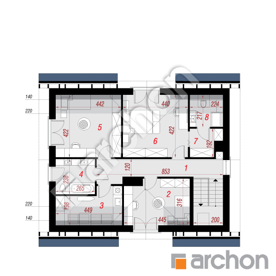 Проект будинку ARCHON+ Будинок в сріблянках 3 План мансандри