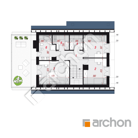 Проект будинку ARCHON+ Будинок в малинівці 4 (Г) План мансандри