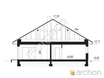 Проект дома ARCHON+  Дом в ренклодах 2 (Г2) Розріз будинку