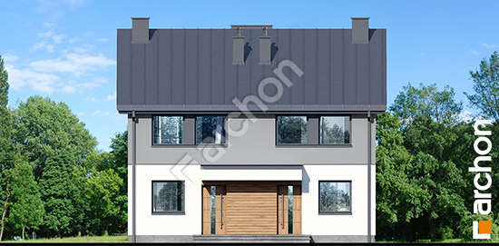 Передний фасад Дом в ривиях 4 (Р2) вер.2 