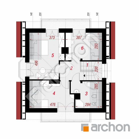 Проект будинку ARCHON+ Будинок в рододендронах (П) вер.2 План мансандри