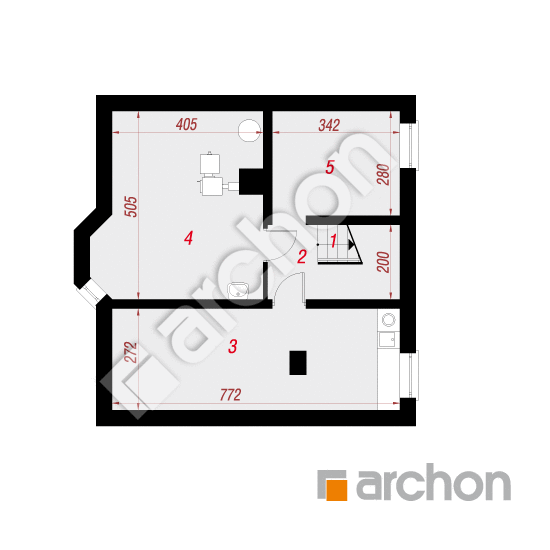 Проект будинку ARCHON+ Будинок в рододендронах (П) вер.2 План підвалу