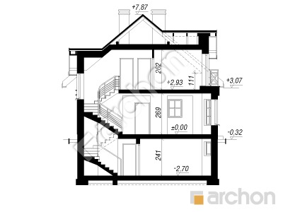 Проект дома ARCHON+ Дом в рододендронах (П) вер.2 Розріз будинку