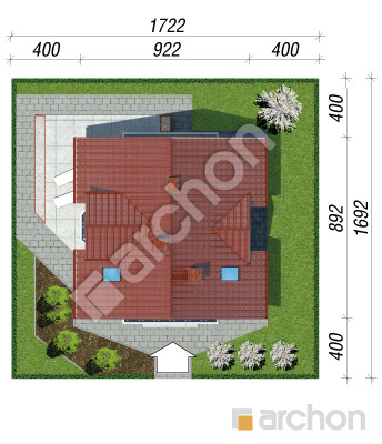 Проект дома ARCHON+ Дом в рододендронах (П) вер.2 Ситуація