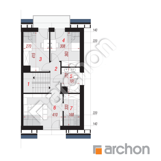 Проект дома ARCHON+ Дом в клематисах 2 (Б) План мансандри