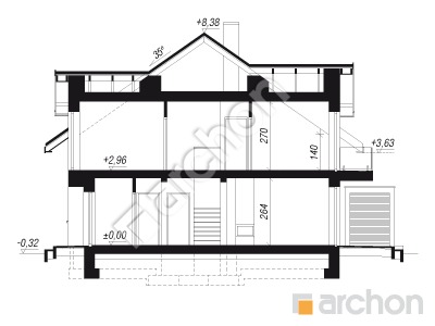 Проєкт будинку ARCHON+ Будинок в клематисах 2 (Б) Розріз будинку