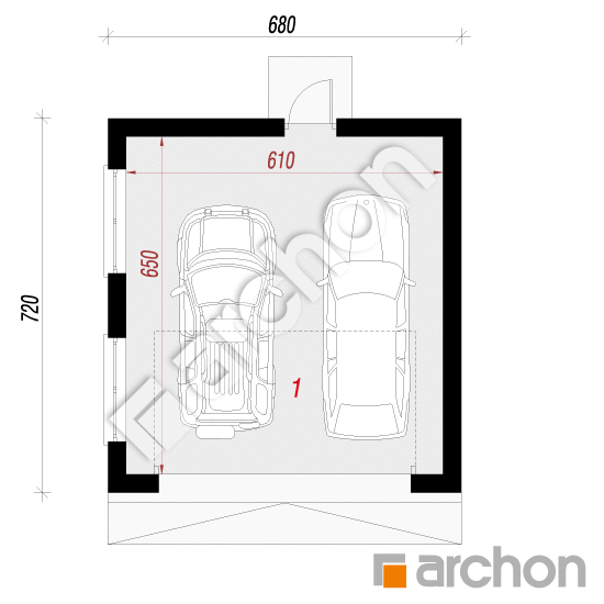 Проект будинку ARCHON+ Г21 - Двомісний гараж План першого поверху