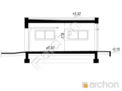 Проєкт будинку ARCHON+ Г21 - Двомісний гараж Розріз будинку