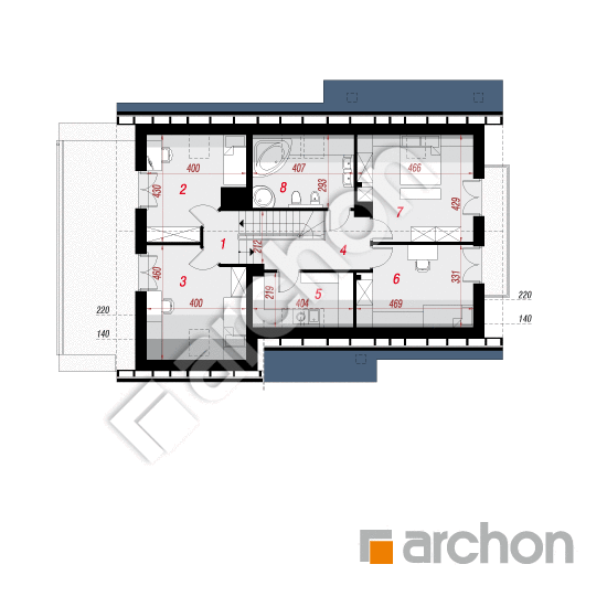 Проект будинку ARCHON+ Будинок в айдаредах 6 (Г2) План мансандри