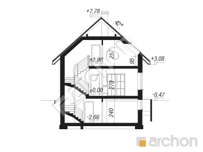 Проект дома ARCHON+ Дом в рододендронах 11 (П) Розріз будинку