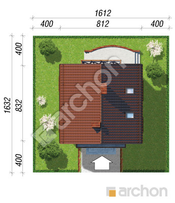 Проект дома ARCHON+ Дом в рододендронах 11 (П) Ситуація